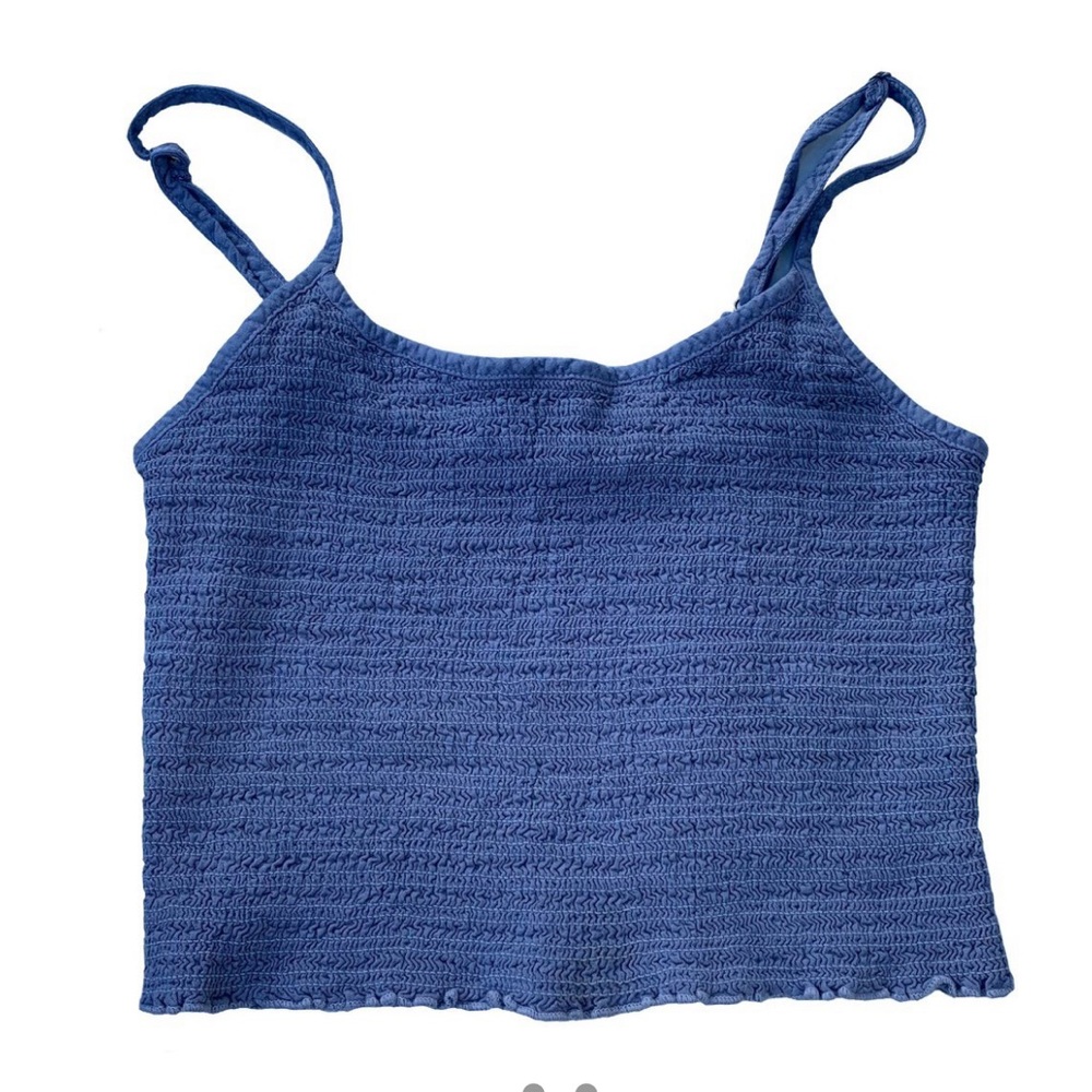 Brandy Melville ruched light blue tank top